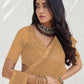 Rajwada Beige Georgette Embellished Saree With Unstitched Blouse For Women