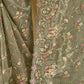 Rajwada Olive Green Net Embroidered Saree With Unstitched Blouse For Women