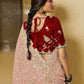 Rajwada Light Pink Net Embroidered Saree With Unstitched Blouse For Women