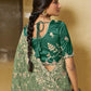 Rajwada Light Green Net Embroidered Saree with Unstitched Blouse For Women