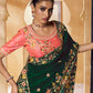 Rajwada Green Crepe Embroidered Saree with Unstitched Blouse For Women