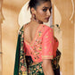 Rajwada Green Crepe Embroidered Saree with Unstitched Blouse For Women