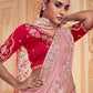 Rajwada Pink Georgette Embroidered Saree With Unstitched Blouse For Women
