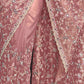 Rajwada Pink Net Embroidered Saree With Unstitched Blouse For Women