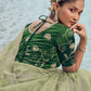 Rajwada Light Green Embroidered Organza Saree With Unstitched Blouse For Women