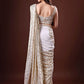 Rajwada Beige Embellished Georgette Saree With Unstitched Blouse For Women
