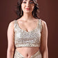 Rajwada Beige Embellished Georgette Saree With Unstitched Blouse For Women