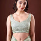 Rajwada Olive Embellished Georgette Saree With Unstitched Blouse For Women