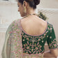 Rajwada Light Green Silk Blend Embroidered Saree With Unstitched Blouse For Women