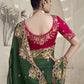 Rajwada Green Georgette Embroidered Saree With Unstitched Blouse For Women