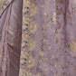 Rajwada Lavender Silk Blend Embroidered Saree With Unstitched Blouse For Women