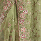 Rajwada Green Georgette Embroidered Saree With Unstitched Blouse For Women