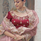 Rajwada Light Pink Organza Embroidered Saree With Unstitched Blouse For Women