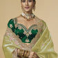Rajwada Pista Green Tissue Embellished Saree For Women