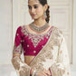 Rajwada White Silk Blend Embroidered Saree For Women
