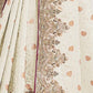 Rajwada White Silk Blend Embroidered Saree For Women