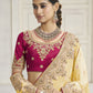 Rajwada Yellow Silk Blend Embroidered Saree For Women