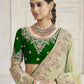 Rajwada Lime Green Silk Blend Embroidered Saree For Women