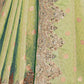 Rajwada Lime Green Silk Blend Embroidered Saree For Women