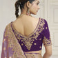 Rajwada Mauve Silk Blend Embroidered Saree For Women