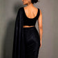 Rajwada Black Georgette Solid Saree For Women