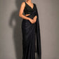 Rajwada Black Georgette Solid Saree For Women