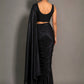 Rajwada Black Georgette Solid Saree For Women