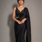 Rajwada Black Georgette Solid Saree For Women