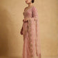 Rajwada Peach Pink Net Embellished Saree For Women