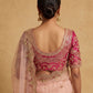 Rajwada Peach Pink Net Embellished Saree For Women