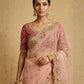 Rajwada Peach Pink Net Embellished Saree For Women