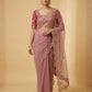 Rajwada Pale Pink Net Embellished Saree For Women