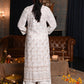 Rajwada Women White Georgette Chikankari Gotapatti & Mirror Work Embroidered Stitched Kurta