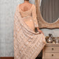 Rajwada Women Peach Georgette Chikankari Gotapatti Embroidered Saree With Unstitched Blouse