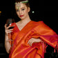 Rajwada Women Festive Orange Silk Blend Woven Saree With Unstitched Blouse