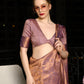 Rajwada Women Lilac Festive Woven Silk Saree With Unstitched Blouse