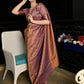 Rajwada Women Lilac Festive Woven Silk Saree With Unstitched Blouse