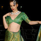 Rajwada Women Green Festive Woven Silk Saree With Unstitched Blouse