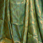 Rajwada Women Green Festive Woven Silk Saree With Unstitched Blouse