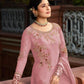 Rajwada Women Pink Color Georgette Straight Semi Stitched Salwar Kameez