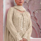 Rajwada Women Cream Color Party Wear Georgette Semi Stitched Suit