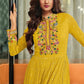 Rajwada Women Faux Georgette Party Wear Salwar Kameez In Yellow Semi Stitched Anarkali