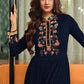 Rajwada Women Faux Georgette Party Wear Salwar Kameez In Navy Blue Semi Stitched Anarkali