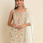 Rajwada Women Apricot Floral Sequence Embroidered Georgette Unstitched Sharara Suit