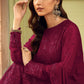 Rajwada Women Magenta Embroidered Georgette Semi Stitched Suit