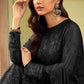 Rajwada Women Black Embroidered Georgette Semi Stitched Suit