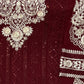 Rajwada Women Maroon Embroidered Georgette Partywear Semi Stitched Suit