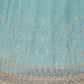 Rajwada Women Light Blue Floral Embroidered Georgette Semi Stitched Gown