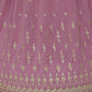 Rajwada Women Purple Floral Embroidered Georgette Semi Stitched Gown