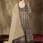 Rajwada Women Brown Colored Partywear Embroidered Netted Semi Stitched Anarkali Suit